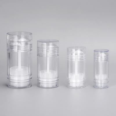 China 15ml30ml50ml75ml Cosmetic Private Label Cylinder Clear Empty Plastic Screw On Deodorant Stick Bottle for sale