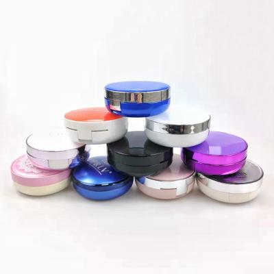 China Custom Colored ABS 15g Cosmetic Portable Empty Round Loose Powder Container With Blast And Sifter for sale