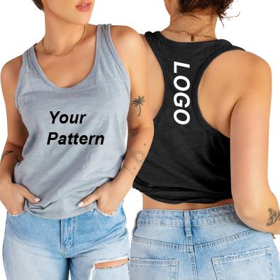 China Women's Breathable Custom Cotton Stringer Tank Tops Scoop Neck Racerback Solid Basic Tank Top for sale