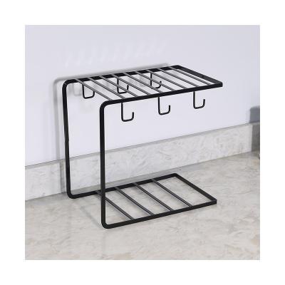 China Wholesale Stocked Hotel Living Room Kitchen Supplies Dry Rack Cup Tray 6 Hooks Cup Holder for sale