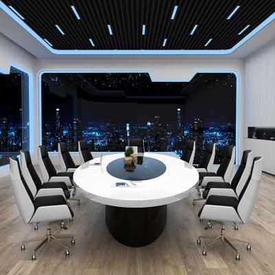 China EUROPEAN Modern Office Conference Table Meeting MFC Table and Chairs 10 Seater Christmas Furniture Top Panel GUA Customized Wood Style Packing for sale