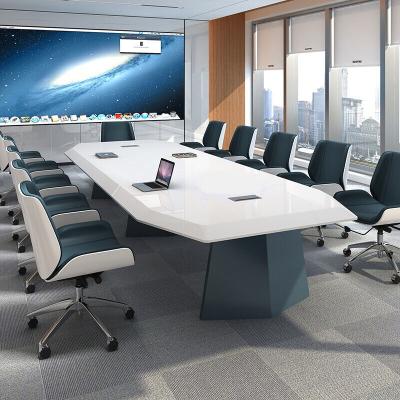 China EUROPEAN Design 68016C Meeting Room Furniture Office Business Conference Room Table and Chair Luxury Wood and Leather Customize Craft Painting for sale