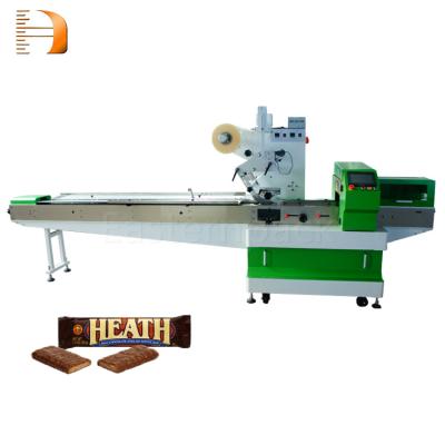 China Pillow Type Cookie Packing Machine Cookies Chocolate Bar Horizontal Pillow Packaging Food Machine for sale