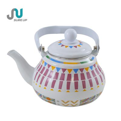 China WITH LID High Quality Enamel Teapot Iron Pot Water Jug Kettle Coffee Jug for sale