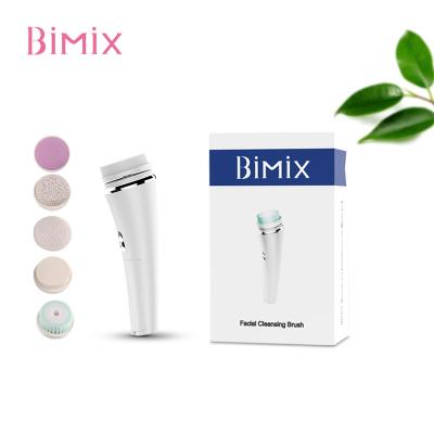 China DEEP CLEANSING Bimix Customize Rotating Exfoliating Brush 5 in 1 Electric Rotating Facial Cleansing Brush for sale