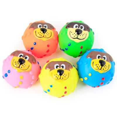 China Best Selling Viable Bite Resistant Amazon Ball Smile Vinyl Squeaky Dog Toy for sale