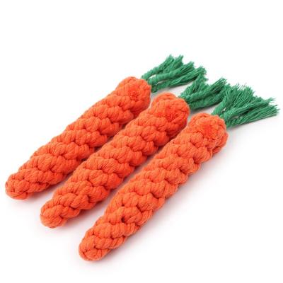 China High Quality Viable Teeth Cleaning Bite Resistant Cotton Rope Chew Pet Carrot Dog Toy for sale