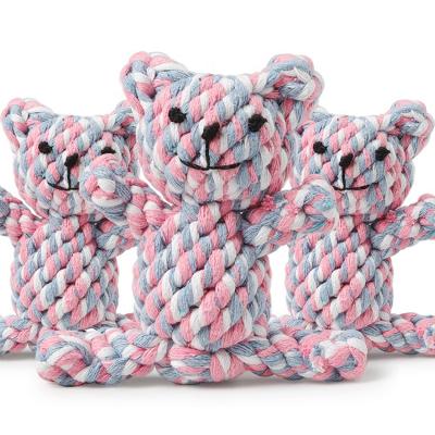 China High Quality Viable Teeth Cleaning Bite Resistant Cotton Rope Knot Chew Dog Toy for sale