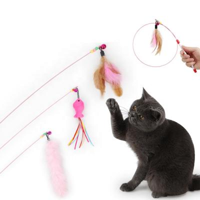 China Cat Teaser Stick Toy Interactive Cat High Quality Viable Toy Wand for sale