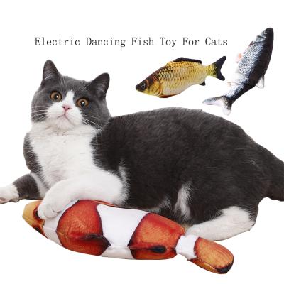 China Amazon Stocked Best Seller Stuffed Plush Soft Chew Cat Toy USB Charging Electric Dancing Fish Toy For Cats for sale