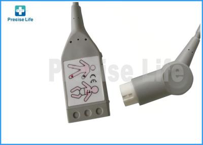 중국 12 연결관 AHA 색상 코드를 가진 PH 참을성 있는 감시자 M1510A 3 지도 ECG 케이블 판매용