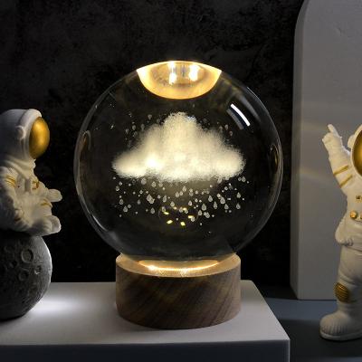 China Universe Nebula Glass Craft Indoor Lighting Decor Crystal Ball Modern Figurines Projectors Bedroom Night led Lamp Gifts for Kids for sale