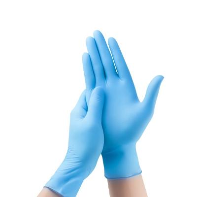 China Anti-smash Disposable blue thickened nitrile brand new A-grade protective household kitchen-gloves Food grade kitchen dishwashing-gloves for sale