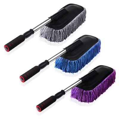 China Sustainable Car Washer Long Handled Multifunctional Telescopic Retractable Brush Mop Wash Wax Soft Microfiber Cleaning Tool Brushes for sale