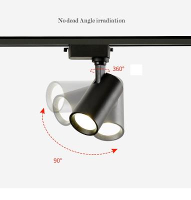 China Truck light Tracking Spotlights Surface Mounted Cylinder Adjustable Rail Spot Lighting GU10 LED 2/3/4 Wires Track Light Fixture 10w 20w 30w for sale