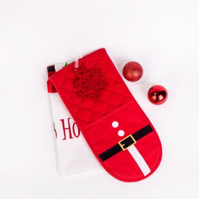 China Modern Christmas design 2pcs kitchen set /double oven mitt &towel for sale