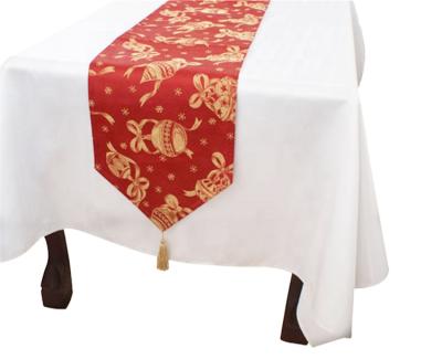 China Waterproof 100% Polyester Christmas Jacquard Table Runner Ready To Ship for sale