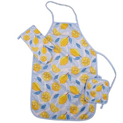 China Oven Daily Kitchen Apron with Pockets, Oven Mitt and Pot Holder Set Colorful Adjustable Apron Microwave Cooking Mitt, Potholder for sale