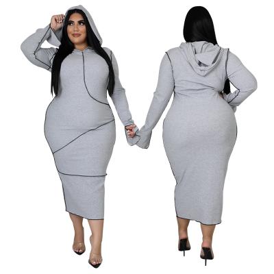 China 2021 Hot Selling Women Anti-Static Plus Size Anti-Static Hoodies And Sweatshirts Flare Sleeve Pullover Maxi Long Plus Size Women Casual Hoodie Dress for sale