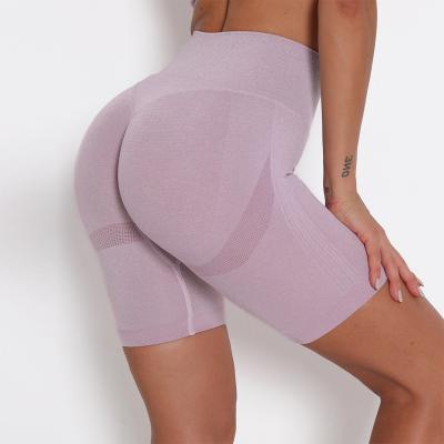 China 2021 New Ladies Yoga Workout Shorts Pants Breathable Activewear Gym High Waist Butt Lifting Women Yoga Sports Seamless Shorts for sale