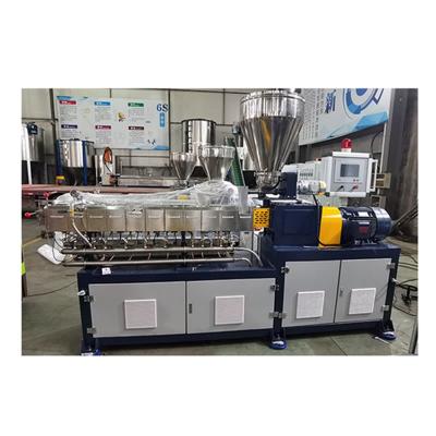 China Gebouwbloktype Extrusiemateriaal Kleine plastic extrudermachine 31 mm schroefdiameter Te koop