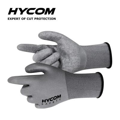 China General Purpose Glove Non Slip Wrinkle Latex Coated Nylon Construction Gloves For Hand Protection for sale