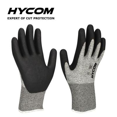 China Cut resistant glove HYCOM B5L-PU en388 certified high performance hppe gloves with pu coated for sale