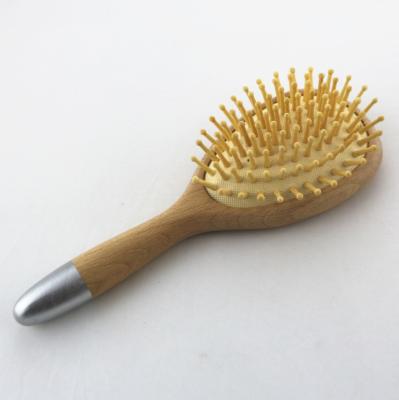 China Cushion Shape Oval High Quality Beech Wood Massage Hair Brush for sale