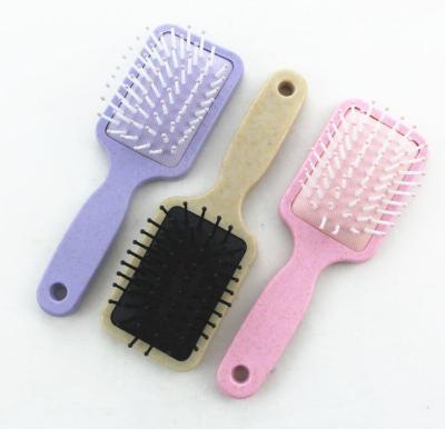 China Cushion Wheat Straw Material Made Mini Paddle Hair Brush Comb for sale