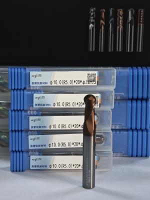 China MPB2 Solid Carbide Ball Nose End Mill 2 Fluitten R0.5-10, 10mm, Φ10.0(R5.0) x20x10Dx75mm Te koop