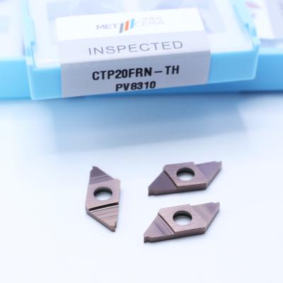 China Inserto de carburo de bronce de alta dureza para cortar CTP PVD revestido Separar Indexable Inserto derecho de corte CTP20FRN-TH en venta