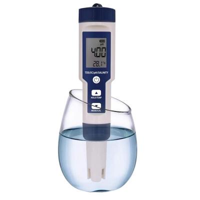 China High Quality pH Multimeter Measurement Calibration 5 In 1 Continuous Tds/Ec/Ph/Salinity/Temp Digital pH Meters Price Water Tester for sale