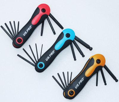 China High Quality Foldable Multifunctional Professional Tool 8 IN 1 Allen Key Hex Wrench Set Times for sale