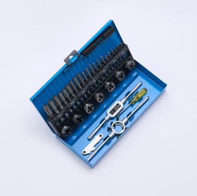 China DIY Tools 32PCS Metric Tap and Die Sets Fine Carbon Steel Alloy Steel HSS Screw Thread Drill KIT for sale