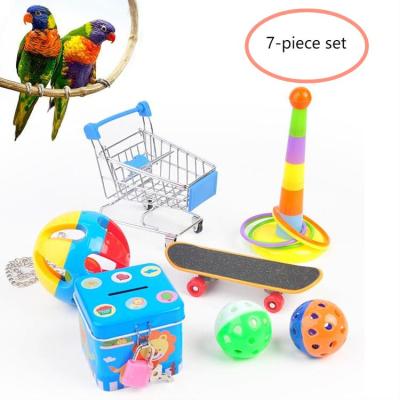 China Sustainable 7-Piece Set Toys For Bird Smarter Bird Toys Training Educational Supplies For Parrot for sale