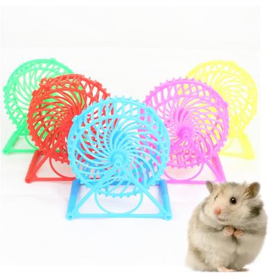 China Sustainable Wholesale Small Pet Toys Guinea Pig Sports Running RunnerWith Bracket Colored Hamster Wheel for sale