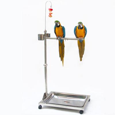 China High Quality Viable Stainless Steel Bird Cage Stand With Stand Food Bowl Metal Bird Perches Parrot Cage for sale