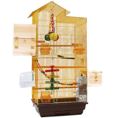 China Chinese Large Viable Flying Bird Wrought Iron Manufacturers Canary Yellow Cage For Birdcage Parrot Cage for sale