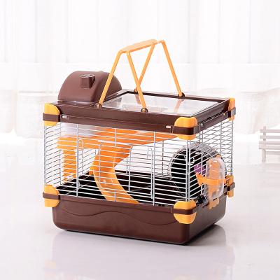 China Wholesale Viable Transparent Luxury Dream Castle Double Layer Skylight Guinea Pig Cage Portable Hamster Cage for sale