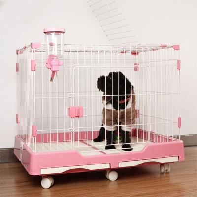 China Breathable Double Door Pet Cage With Toiletand Wheels Three Features Cats And Rabbits Are Available Dog Cage for sale