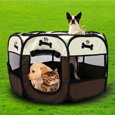 China Wholesale Breathable Octagonal Folding Pet Barrier 600D Oxford Cloth Dog Tent Eight-sided Cage Pet Tent for sale