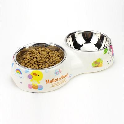 China Novelty Sustainable Personalized Double Round Stainless Steel Pet Food Water Rolls Ceramic Dog Wholesale Copper for sale