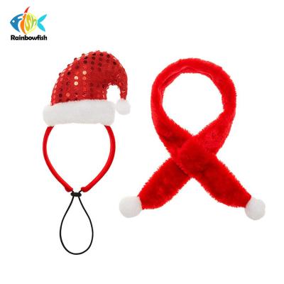 China Lovely Viable Design Pet Christmas Costume Accessories Knit Reindeer Scarf And Hat Set Accessory for sale