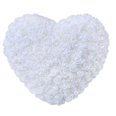 China Wholesale Cheap Handmade Valentine's Day Rose Flower Heart Shaped Foam Artificial Natural Touch Rose Heart for sale