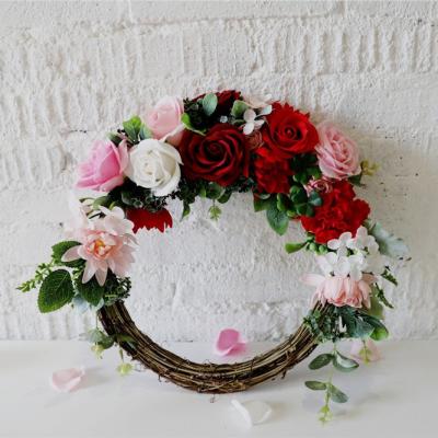 China Wholesale Real Touch Wedding Flower Garland Spring Decor Home Decor Handmade Party Gift Wreaths for sale