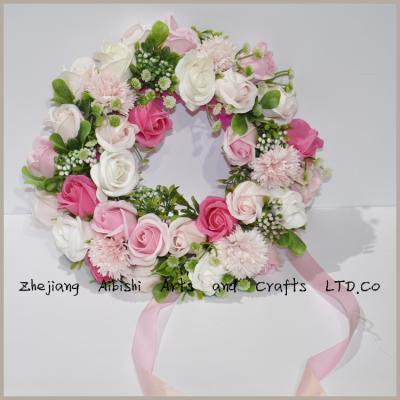 China Real Touch Hot Selling Front Door Decorative Garland Mother's Day Handmade Soap Garland With Ribbon for sale