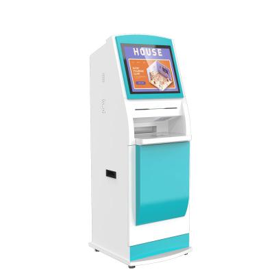 China Indoor A4/B5 Printer Self Invoice Collect 32inch Touch Screen Flor Stand Kiosk Self Service Kiosk for sale