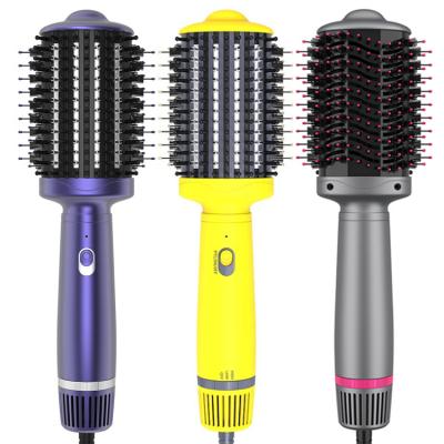 China Custom Logo One-Step-Hot Comb Ionic Hot Airbrush Dryer Airbrush Hair Dryer Comb Iron Hair Straightening for sale