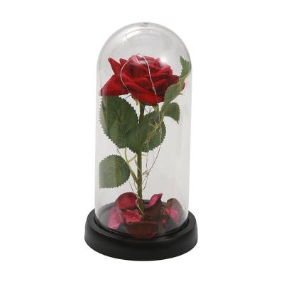 China Glass Cover Gold Foil Flower Immortal Rose Birthday Decoration For Your Girlfriend Valentine Christmas Thanksgiving Mother 11.5*11.5*22.5cm for sale