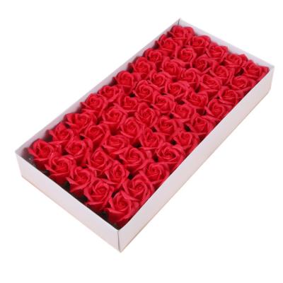 China Water Flower Rose Soap Flower Head Three Layers With Home Wholesale Low Rose Soap Flower Soap Flower Head 4.5*6.5CM for sale